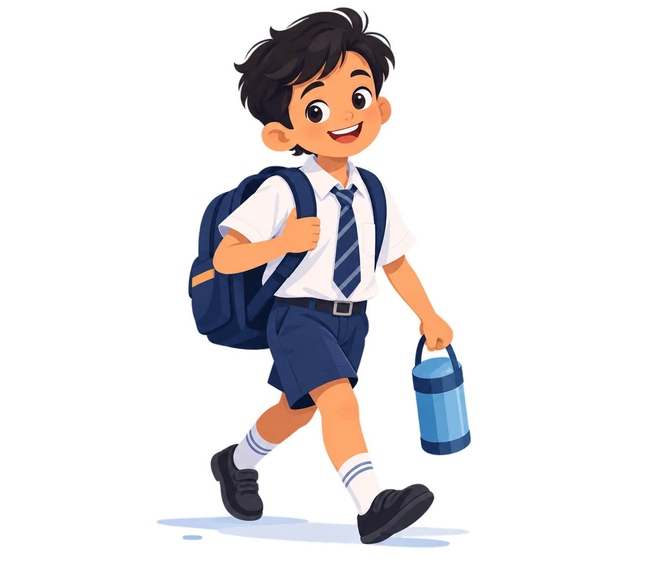Happy student with backpack